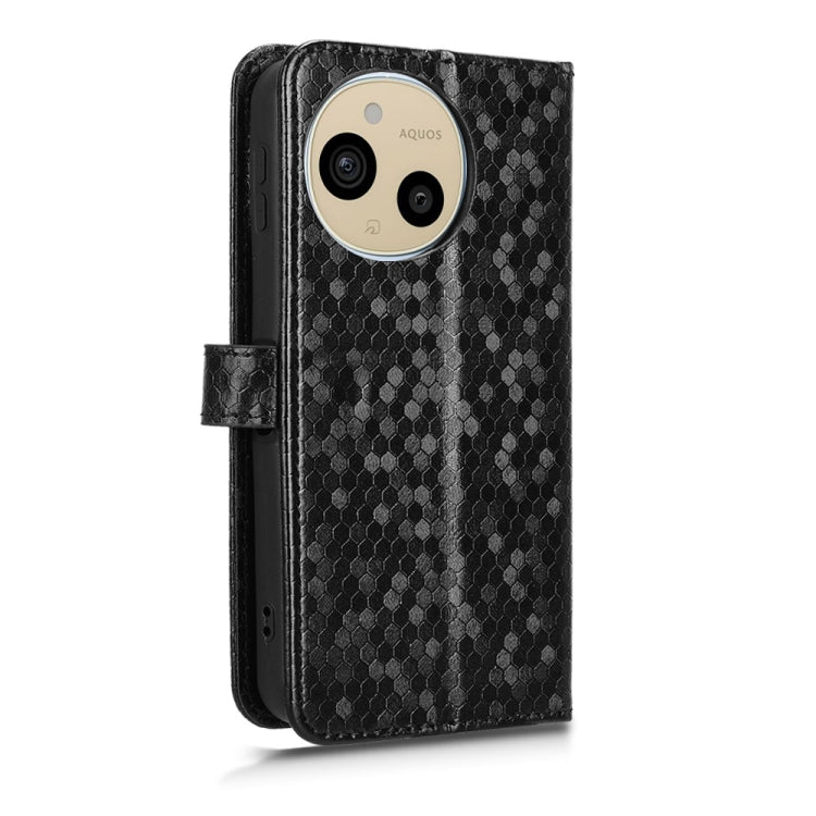 For Sharp Aquos Sense9 Honeycomb Dot Texture Leather Phone Case