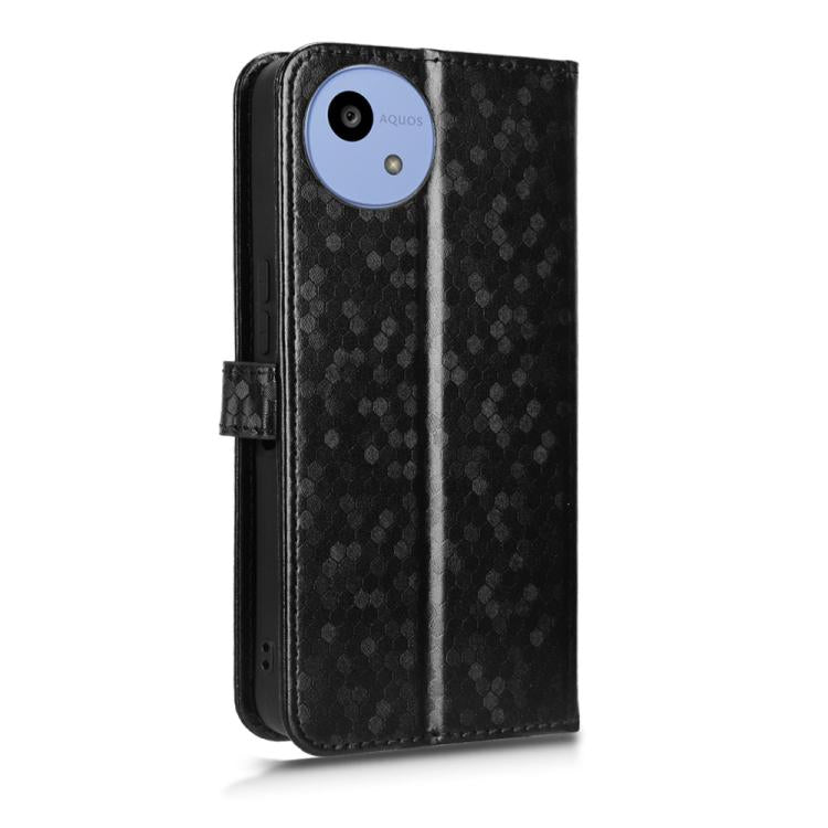 For Sharp Aquos wish5 Honeycomb Dot Texture Leather Phone Case