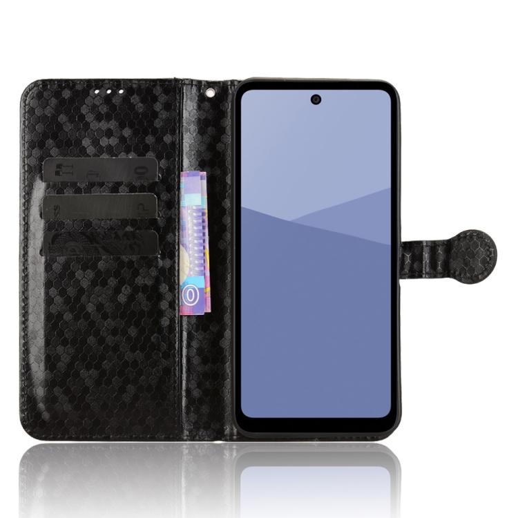 For Sharp Aquos wish5 Honeycomb Dot Texture Leather Phone Case
