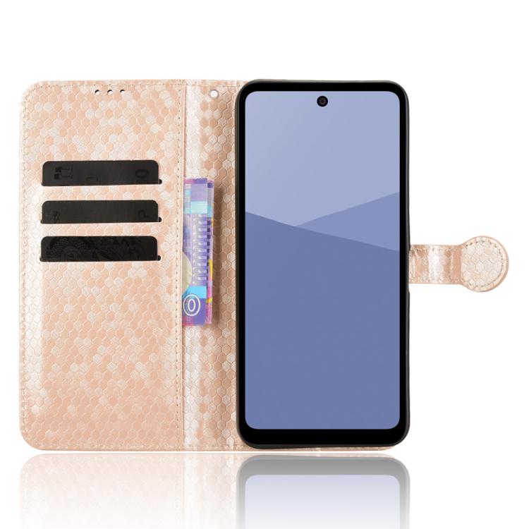 For Sharp Aquos wish5 Honeycomb Dot Texture Leather Phone Case