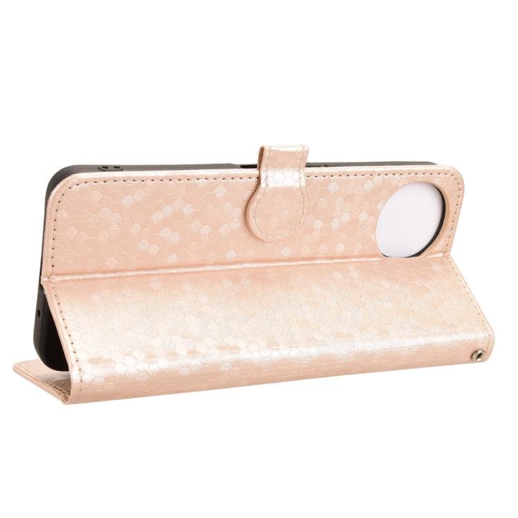 For Sharp Aquos wish5 Honeycomb Dot Texture Leather Phone Case