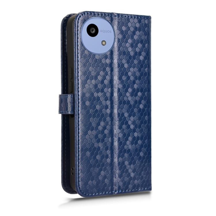For Sharp Aquos wish5 Honeycomb Dot Texture Leather Phone Case
