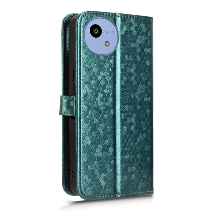 For Sharp Aquos wish5 Honeycomb Dot Texture Leather Phone Case