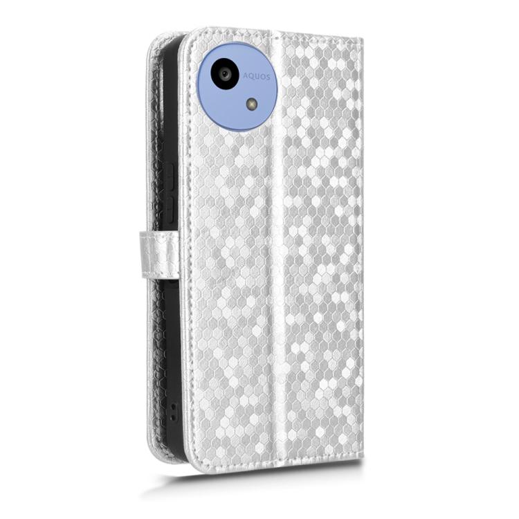 For Sharp Aquos wish5 Honeycomb Dot Texture Leather Phone Case