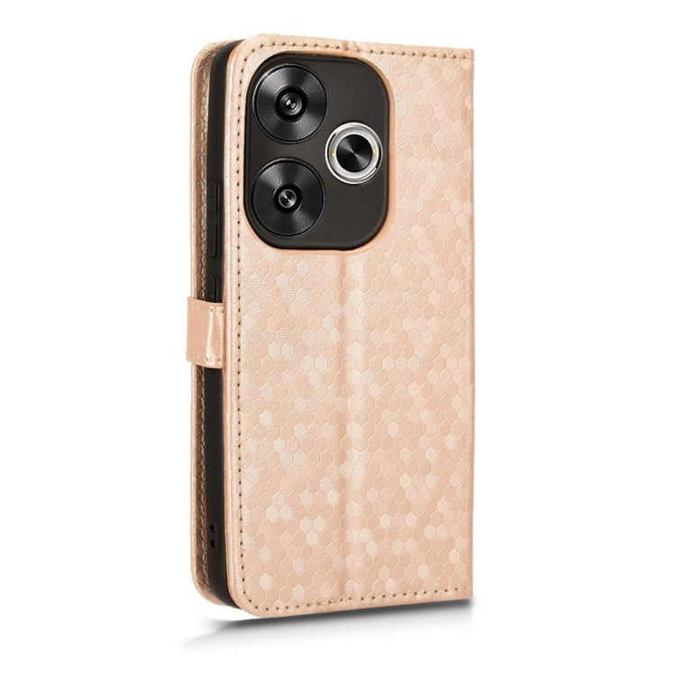 For Xiaomi Poco F6 /Redmi Turbo 3 Honeycomb Dot Texture Leather Phone Case