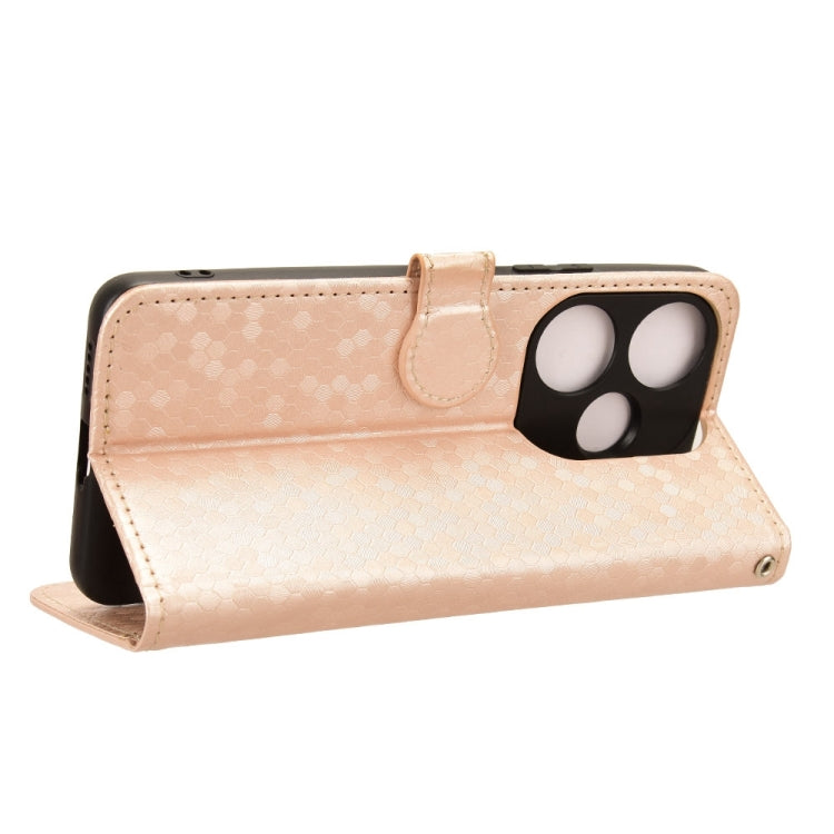 For Xiaomi Poco F6 /Redmi Turbo 3 Honeycomb Dot Texture Leather Phone Case
