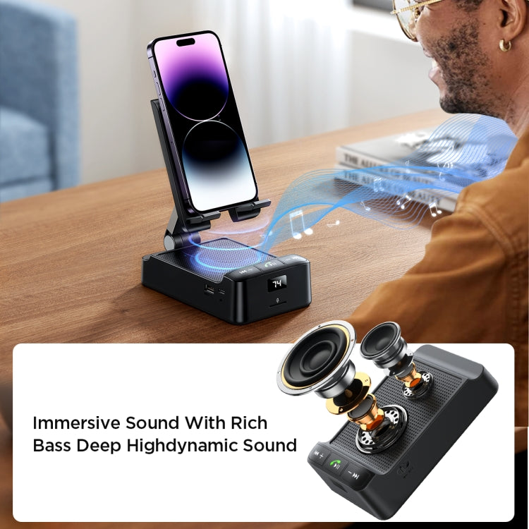 JOYRO0M JR-MHO1 Multifunctional Wireless Bluetooth Speaker with Phone Holder(Black)