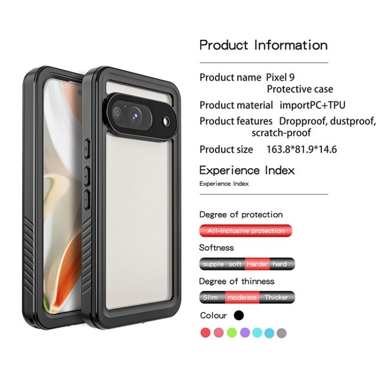 For Google Pixel 9 RedPepper Shockproof IP68 Waterproof PC + TPU Protective Case - Black