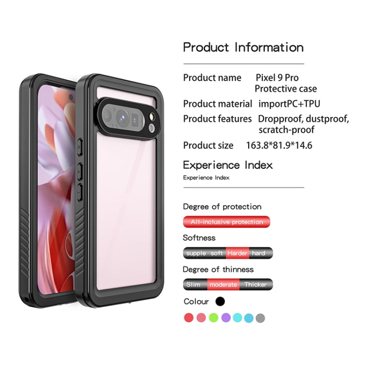 For Google Pixel 9 Pro RedPepper Shockproof IP68 Waterproof PC + TPU Protective Case - Black