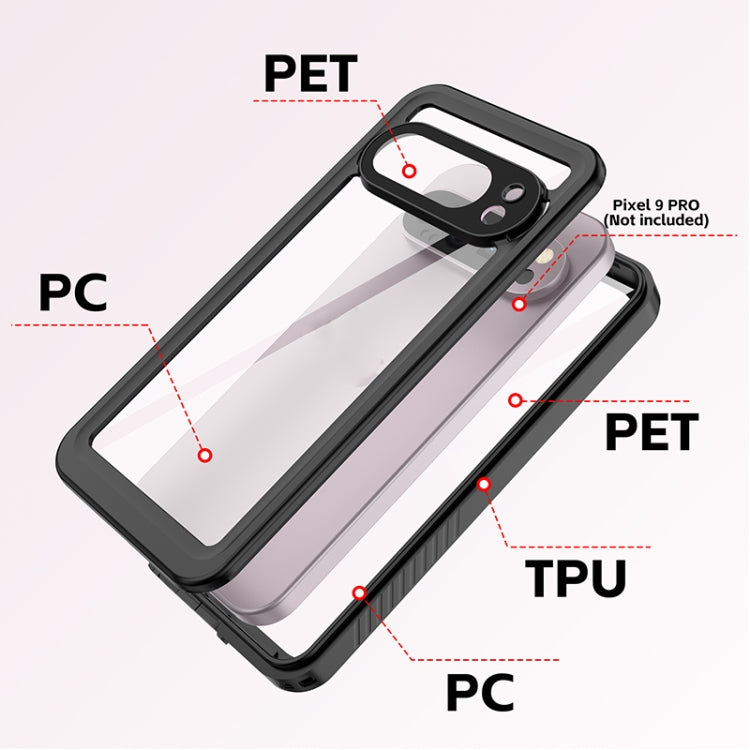 For Google Pixel 9 Pro RedPepper Shockproof IP68 Waterproof PC + TPU Protective Case - Black