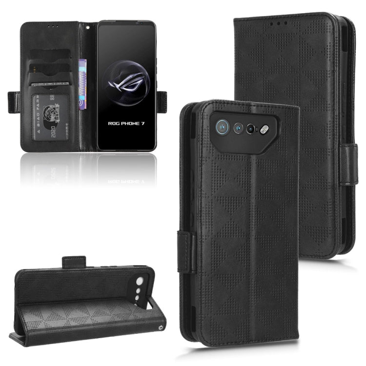For Asus ROG Phone 7 Symmetrical Triangle Pattern Leather Phone Case