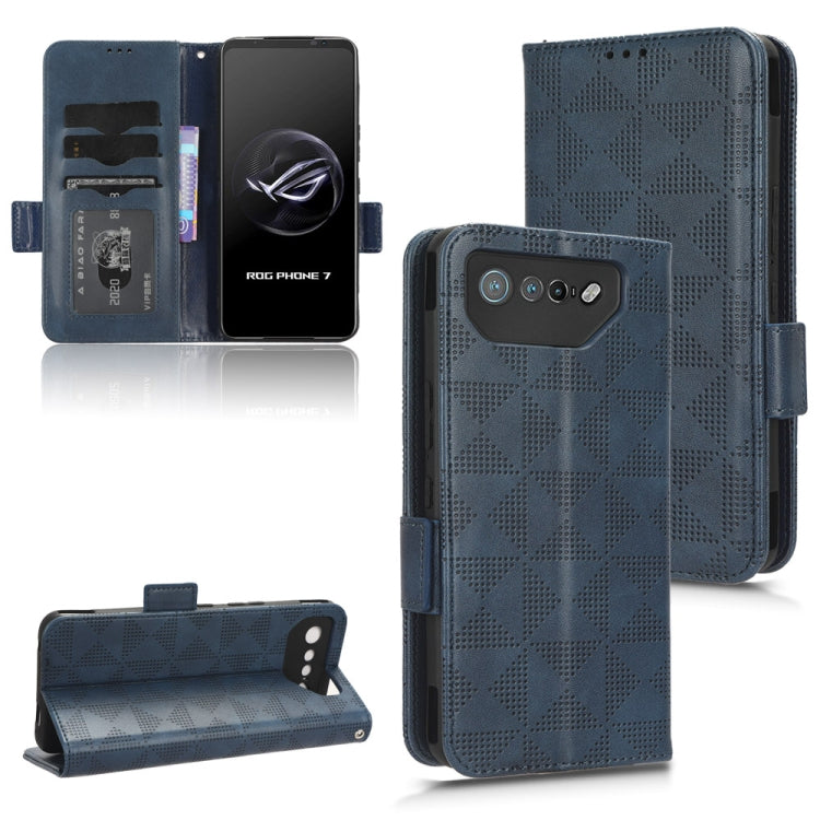 For Asus ROG Phone 7 Symmetrical Triangle Pattern Leather Phone Case