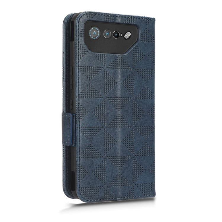 For Asus ROG Phone 7 Symmetrical Triangle Pattern Leather Phone Case