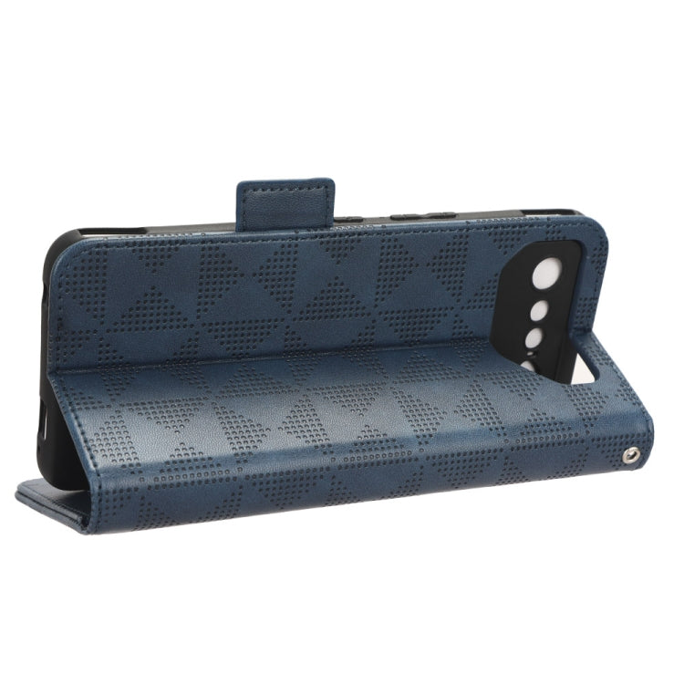 For Asus ROG Phone 7 Symmetrical Triangle Pattern Leather Phone Case