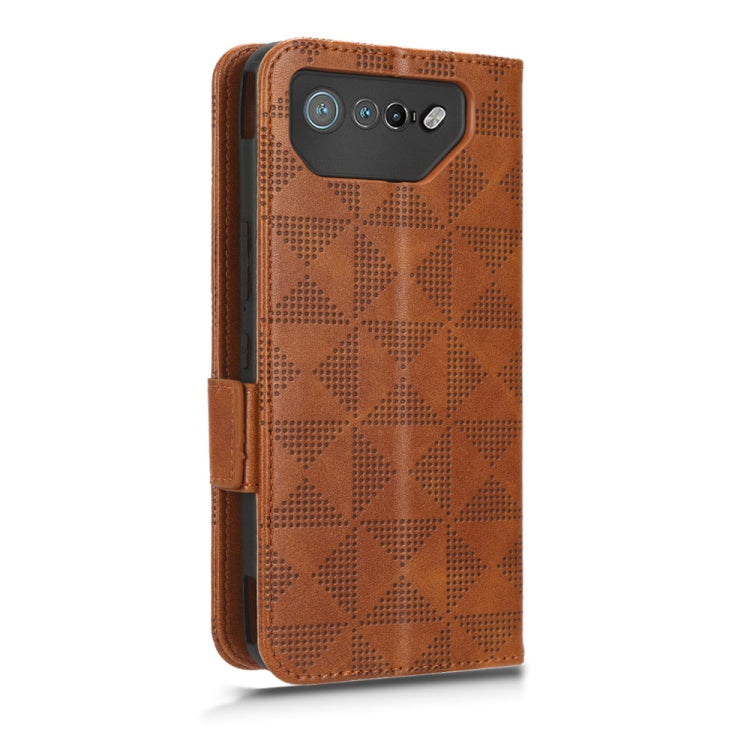 For Asus ROG Phone 7 Symmetrical Triangle Pattern Leather Phone Case