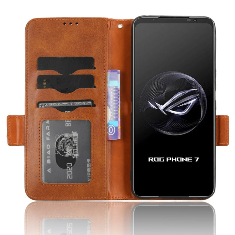 For Asus ROG Phone 7 Symmetrical Triangle Pattern Leather Phone Case