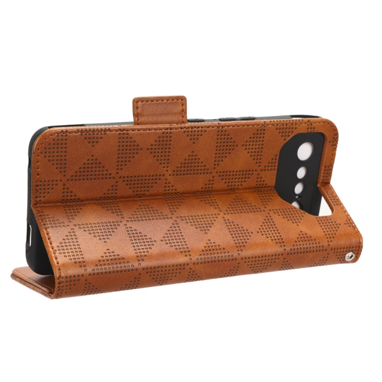 For Asus ROG Phone 7 Symmetrical Triangle Pattern Leather Phone Case