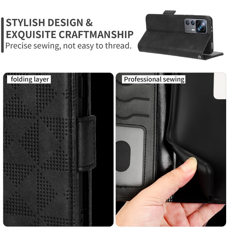 For Asus ROG Phone 7 Symmetrical Triangle Pattern Leather Phone Case