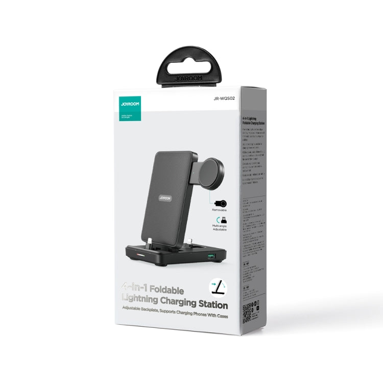 JOYROOM JR-WQS02 4 in 1 Wireless Charging Stand For iPhone / AirPods / Apple Watch Series(Black)