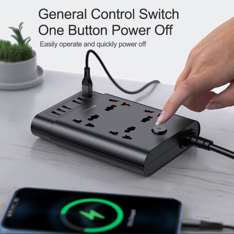 Yesido MC-08 4 Ports + 6 USB Ports 2650W Multi-functional High Power Socket