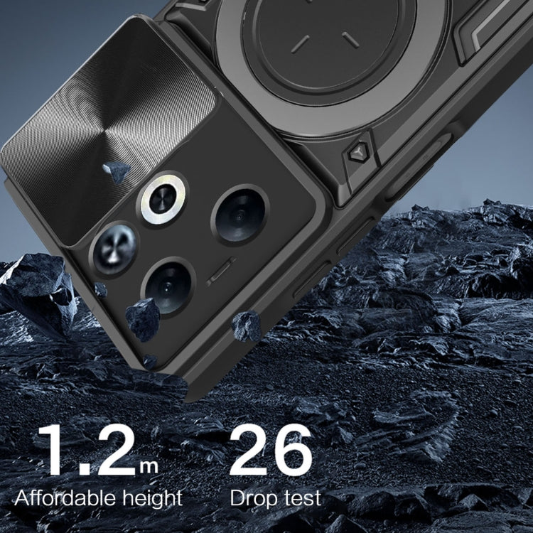For Infinix Smart 8 Plus CD Texture Sliding Camshield Magnetic Holder Phone Case