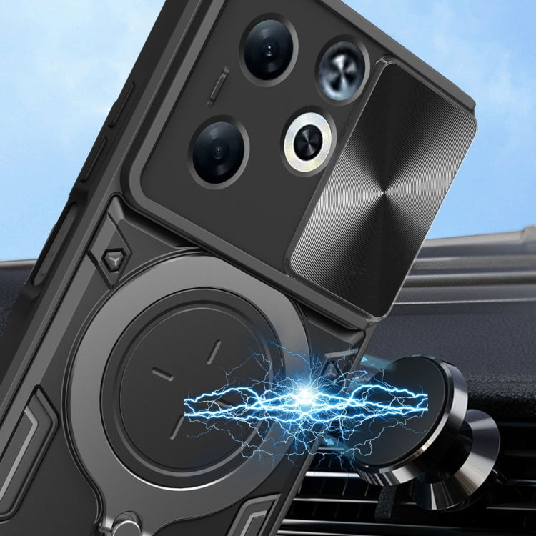 For Infinix Smart 8 Plus CD Texture Sliding Camshield Magnetic Holder Phone Case