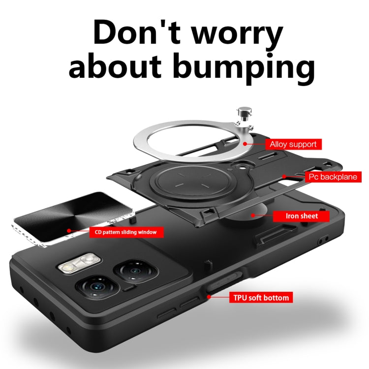 For Infinix Smart 9 / Hot 50i CD Texture Sliding Camshield Magnetic Holder Phone Case