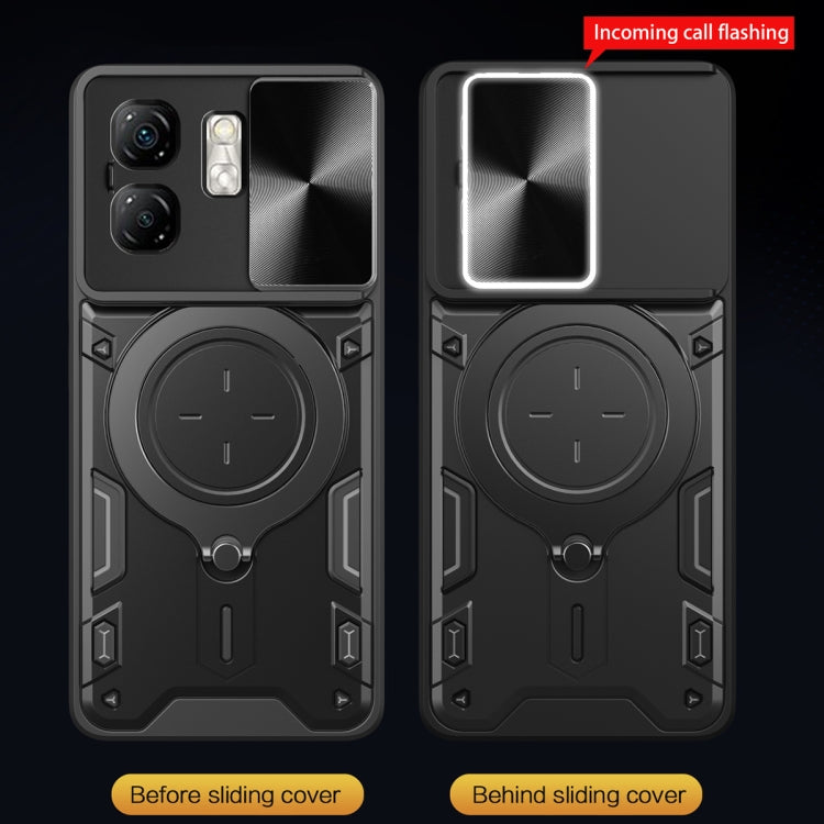 For Infinix Smart 9 / Hot 50i CD Texture Sliding Camshield Magnetic Holder Phone Case