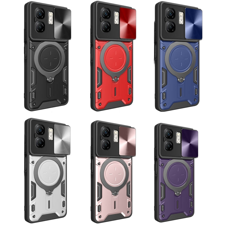 For Infinix Smart 9 / Hot 50i CD Texture Sliding Camshield Magnetic Holder Phone Case