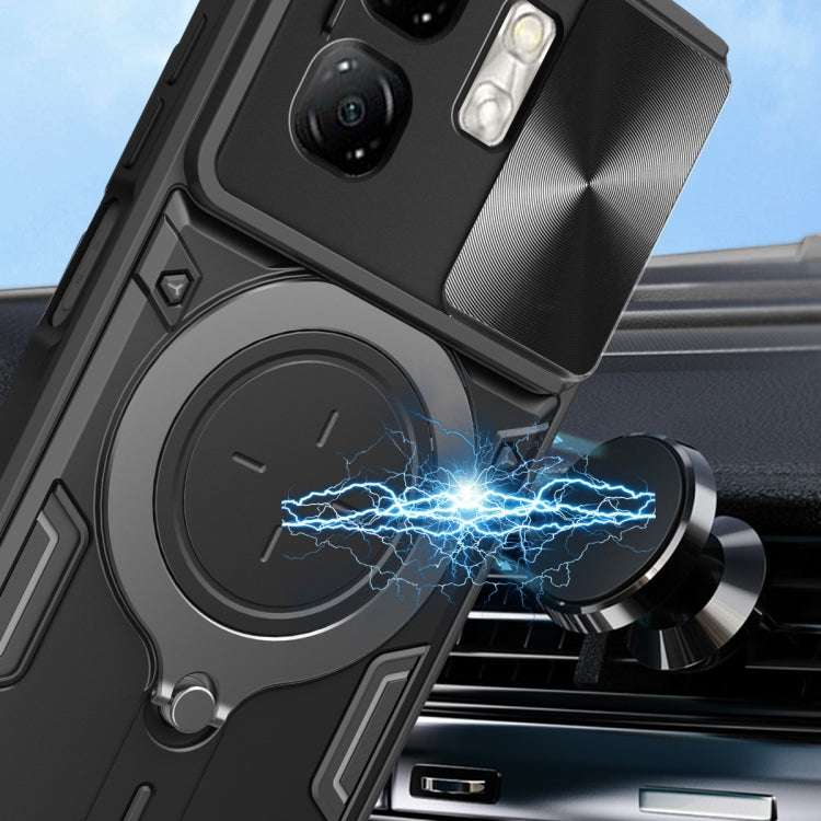 For Infinix Smart 9 / Hot 50i CD Texture Sliding Camshield Magnetic Holder Phone Case