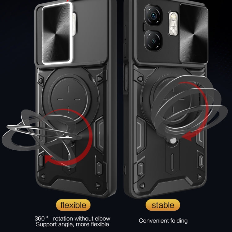 For Infinix Smart 9 / Hot 50i CD Texture Sliding Camshield Magnetic Holder Phone Case