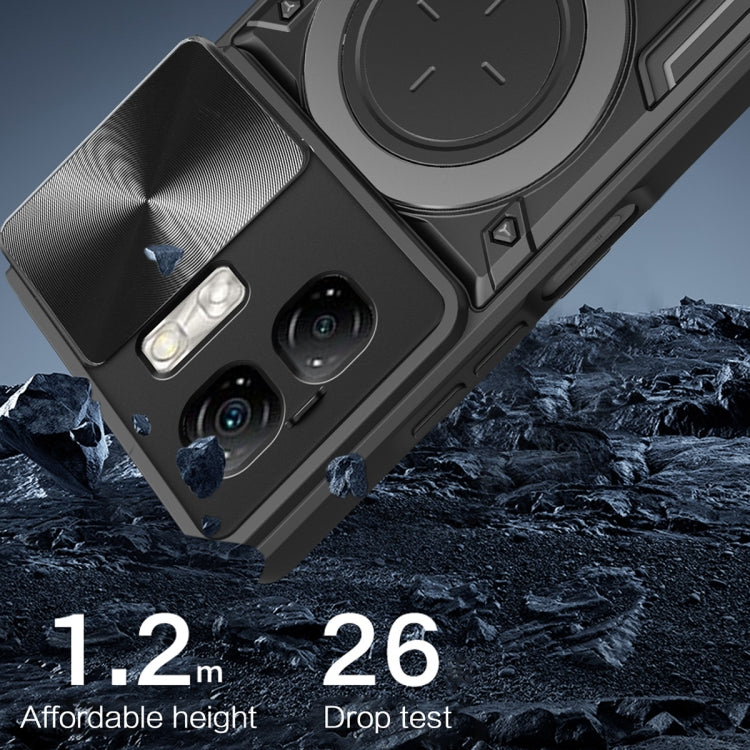 For Infinix Smart 9 / Hot 50i CD Texture Sliding Camshield Magnetic Holder Phone Case