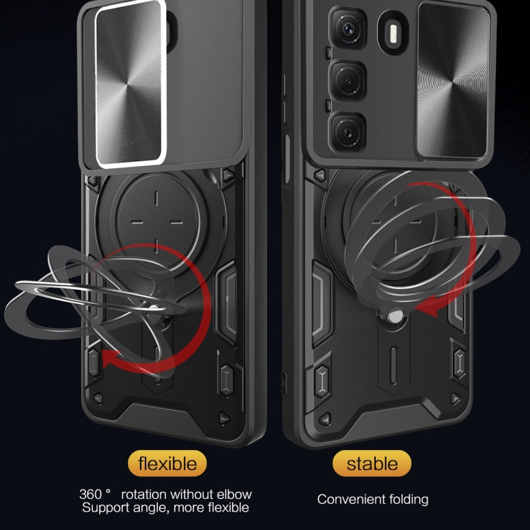 For Infinix Hot 50 4G CD Texture Sliding Camshield Magnetic Holder Phone Case