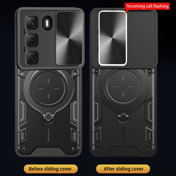 For Infinix Hot 50 4G CD Texture Sliding Camshield Magnetic Holder Phone Case