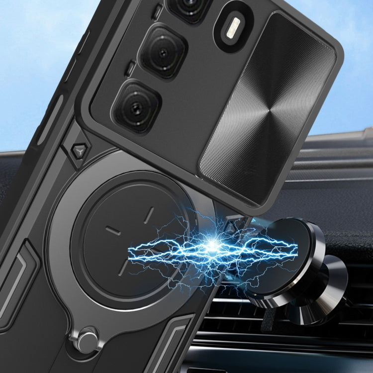For Infinix Hot 50 4G CD Texture Sliding Camshield Magnetic Holder Phone Case