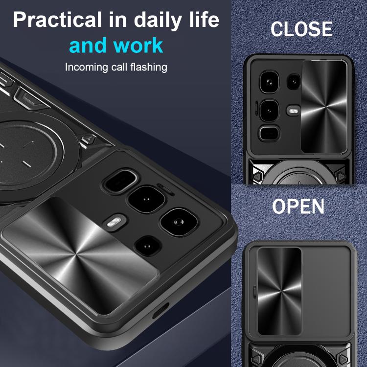 For Infinix Note 50s CD Texture Sliding Camshield Magnetic Holder Phone Case