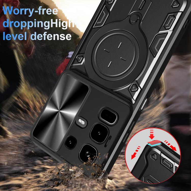 For Infinix Note 50s CD Texture Sliding Camshield Magnetic Holder Phone Case