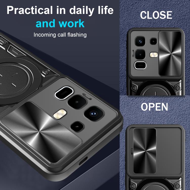 For Infinix Note 50x CD Texture Sliding Camshield Magnetic Holder Phone Case
