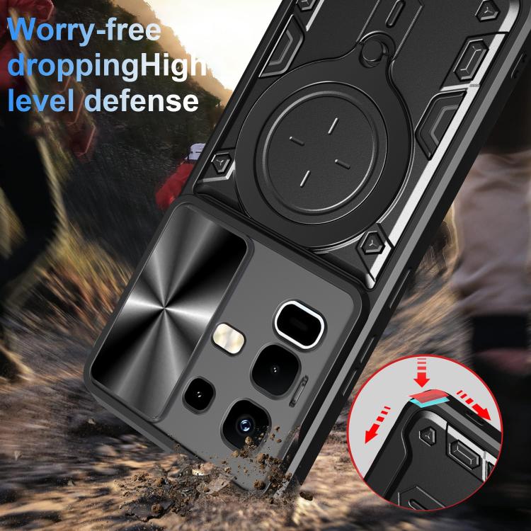For Infinix Note 50x CD Texture Sliding Camshield Magnetic Holder Phone Case