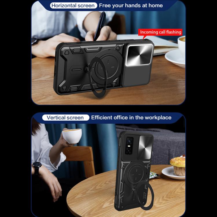 For Infinix GT 30 Pro CD Texture Sliding Camshield Magnetic Holder Phone Case