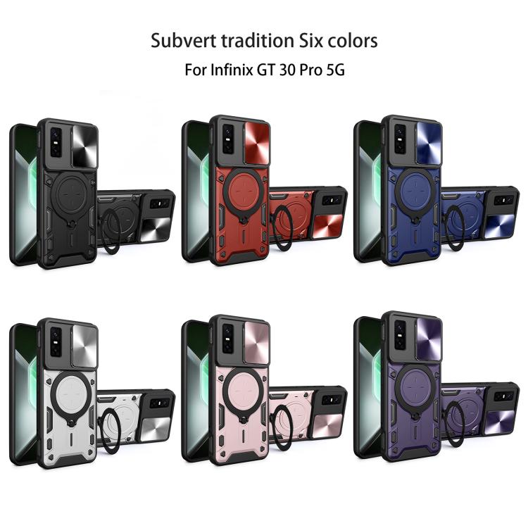 For Infinix GT 30 Pro CD Texture Sliding Camshield Magnetic Holder Phone Case