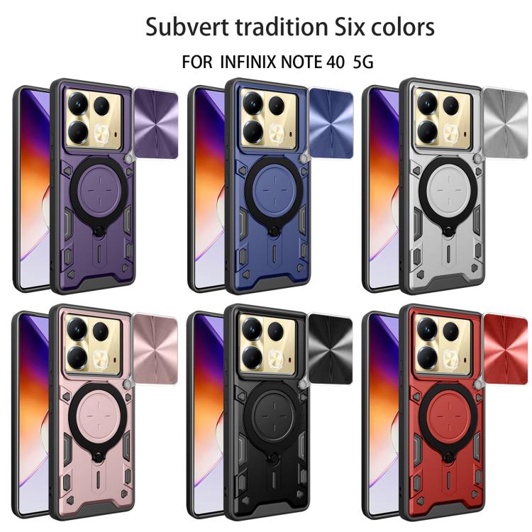 For Infinix Note 40 5G CD Texture Sliding Camshield Magnetic Holder Phone Case