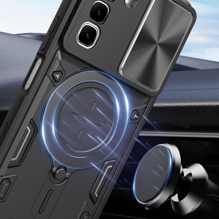 For Infinix Hot 70 5G CD Texture Sliding Camshield Magnetic Holder Phone Case