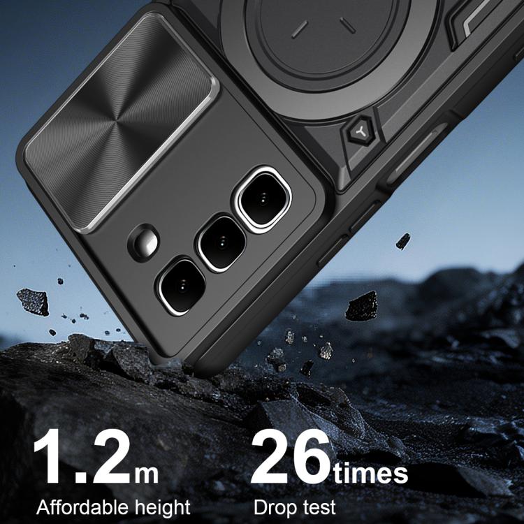 For Infinix Hot 70 5G CD Texture Sliding Camshield Magnetic Holder Phone Case