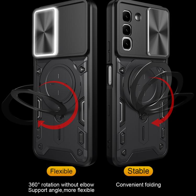 For Infinix Hot 70 5G CD Texture Sliding Camshield Magnetic Holder Phone Case