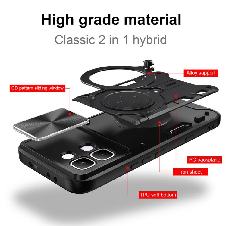 For Infinix Note 60 Pro 5G CD Texture Sliding Camshield Magnetic Holder Phone Case