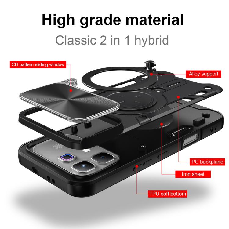 For Infinix Note Edge 5G CD Texture Sliding Camshield Magnetic Holder Phone Case