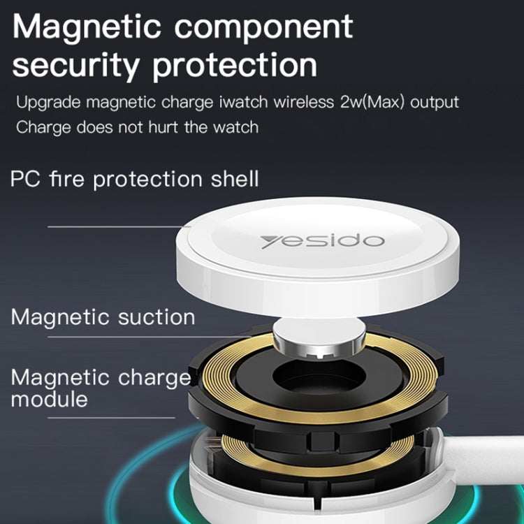 Yesido CA69 For Apple Watch USB Magnetic Charger, Cable Length: 1m(White)