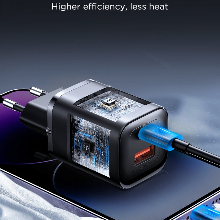 JOYROOM TCF08 30W USB+USB-C / Type-C Dual Port Charger, Plug: