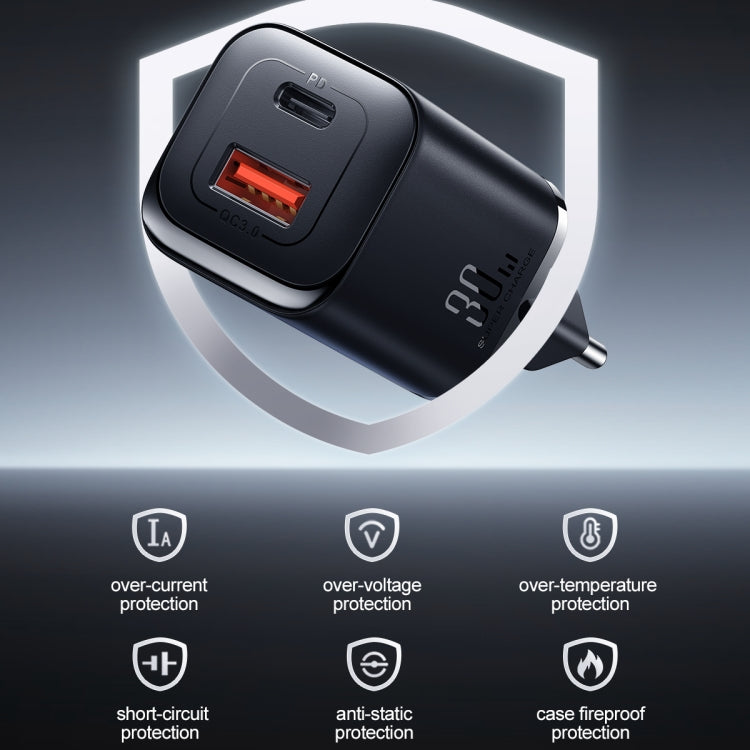 JOYROOM TCF08 30W USB+USB-C / Type-C Dual Port Charger, Plug: